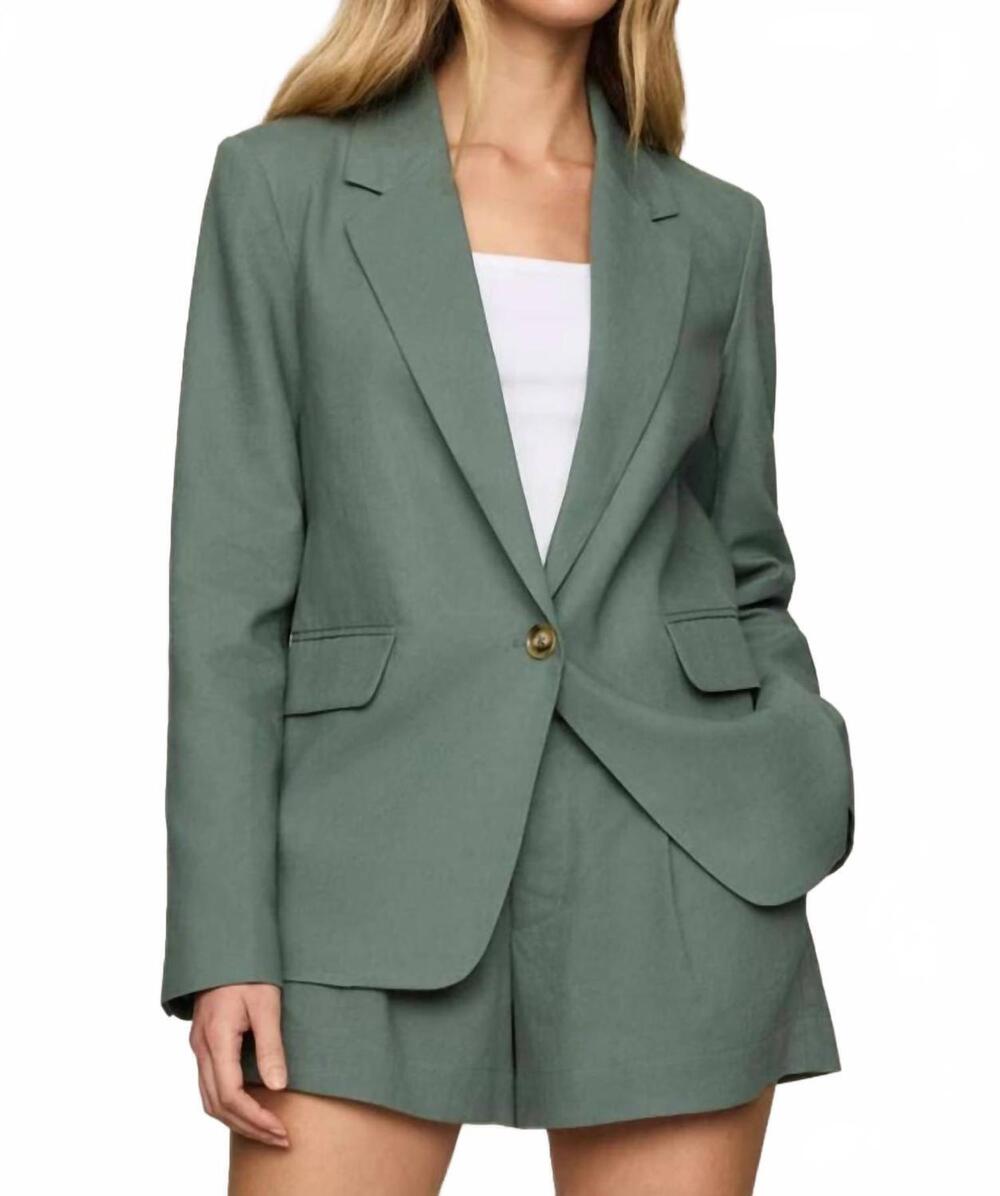 NEW Z SUPPLY women's evan linen blazer in everglade